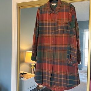 EUC Mystree Belted Plaid Shirt Dress